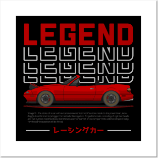 Tuner Red NA Miata Roadster JDM Posters and Art